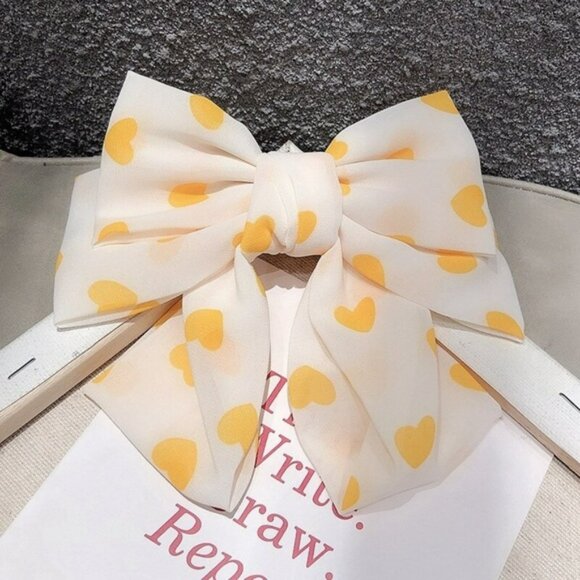 Oversized Hearts Bow French Barrette Hair Clip - Picture 8 of 14